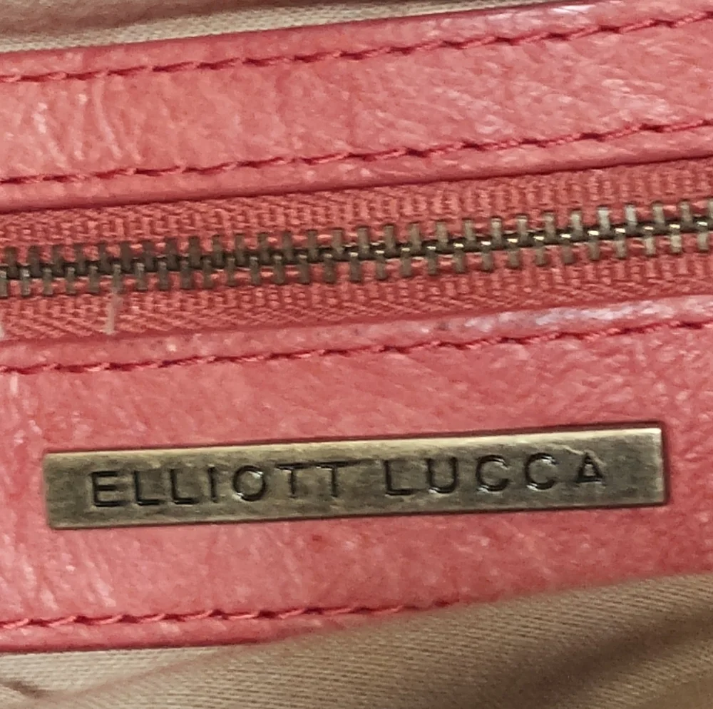 Elliott Lucca Genuine PIG Leather Orange Weaved Large Hobo Handbag - Picture 11 of 13